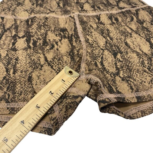 Snakeskin Gym Shorts Black and Brown Snake Print Workout Yoga Bottoms, Small New - Picture 9 of 9